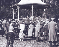Picture shows the opening of Congleton Park Bandstand in 1914.